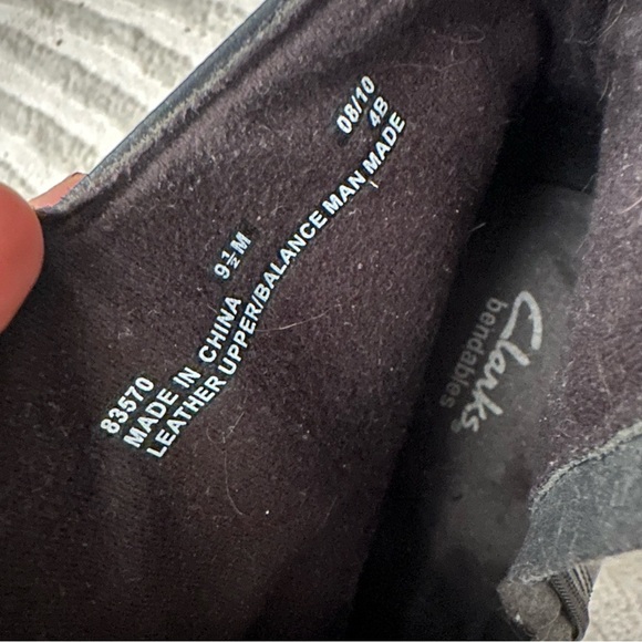 Clarks Black Heeled Ankle Boots size 9.5 - Picture 7 of 7